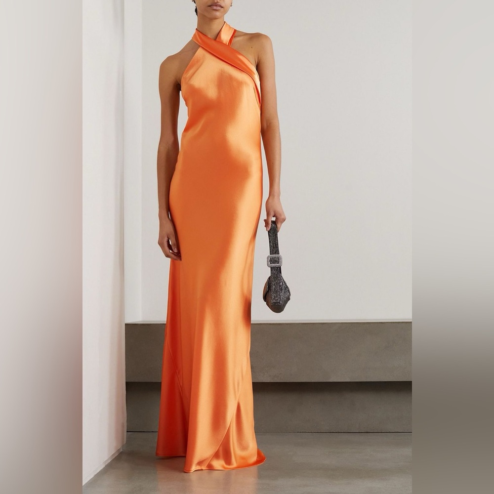 Galvan London Pandora Maxi Satin Dress 40